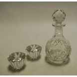 A pair of boxed Orrifors of Sweden glass candle-holders;