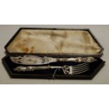 A pair of Victorian silver plated fish servers,