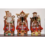 A set of three large reproduction porcelain figures of Chinese Immortals, h.