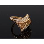 A modern 9ct gold multi-diamond set dress ring by QVC,