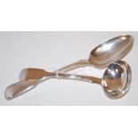 A George IV silver stuffing spoon;