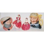 Two Royal Doulton character jugs; Motorist D6633 and Falstaff D6287,