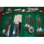A small collection of assorted silver plated and other flatware