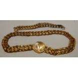 A ladies gilt metal thread belt;