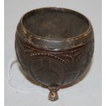 An 18th century carved coconut cup,