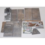 A collection of assorted lead and other printing blocks,
