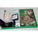 A collection of assorted principally silver jewellery, to include; Tiffany & Co bracelet,