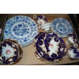 A pair of Meissen onion pattern blue and white plates,
