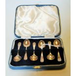 A cased set of six silver coffee spoons, maker Cooper Bros & Sons Ltd, Sheffield,