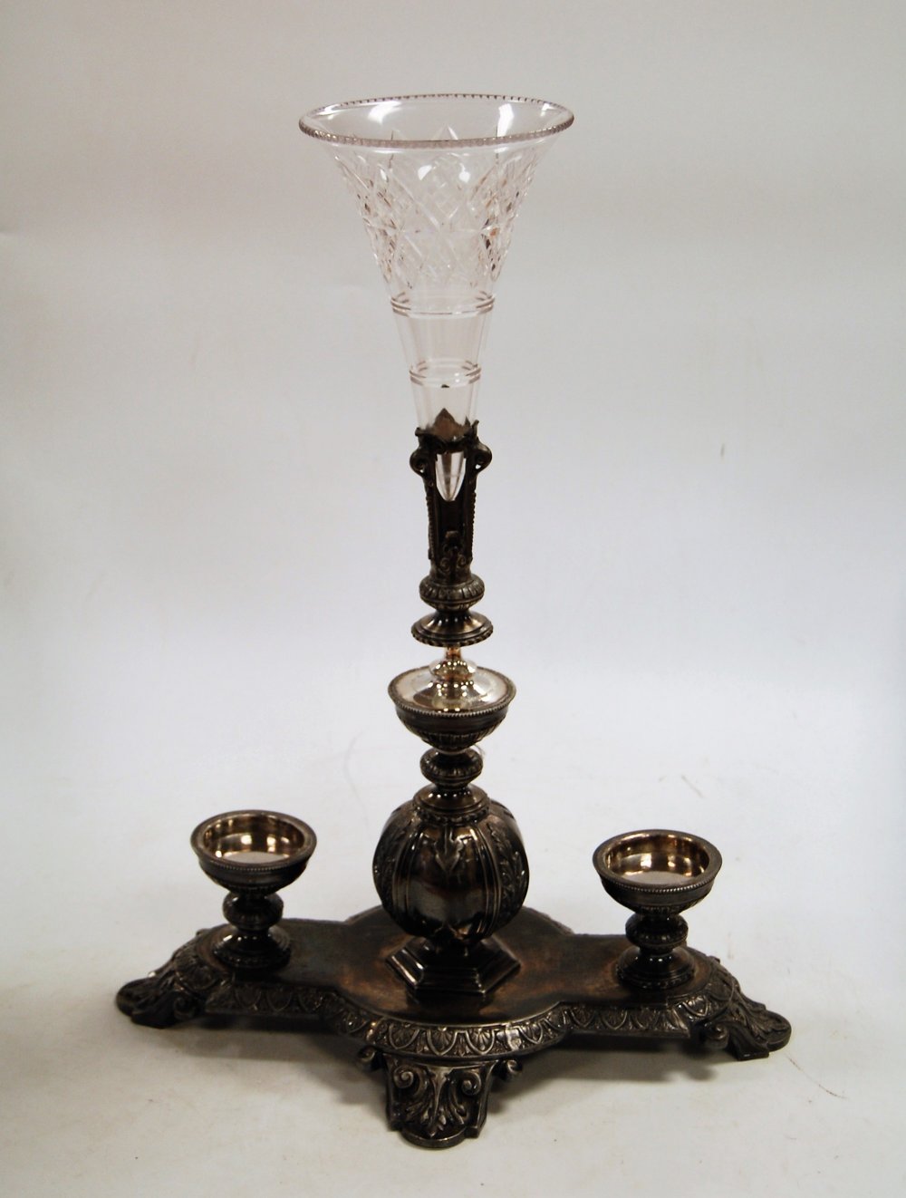 A Victorian silver plated table centrepiece,