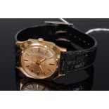 A gents Bulova gold plated automatic wrist watch having a 23 jewel movement,