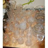 A large collection of miscellaneous glassware, to include; Bohemia hand-cut vase,