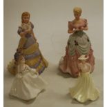Four Coalport figurines, to include; the Age of Elegance Cheyne Walk, Opening Night, Kerry,