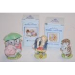 Six various Royal Albert Beatrix Potter figures, to include; Mrs Tiggywinkle, Tommy Brock,