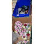 Two boxes of miscellaneous items, to include; flower posies,