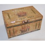 A lithograph printed tea tin of rectangular form,