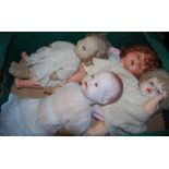 Four early to mid 20th century dolls to include; felt Chad Valley Bambina,