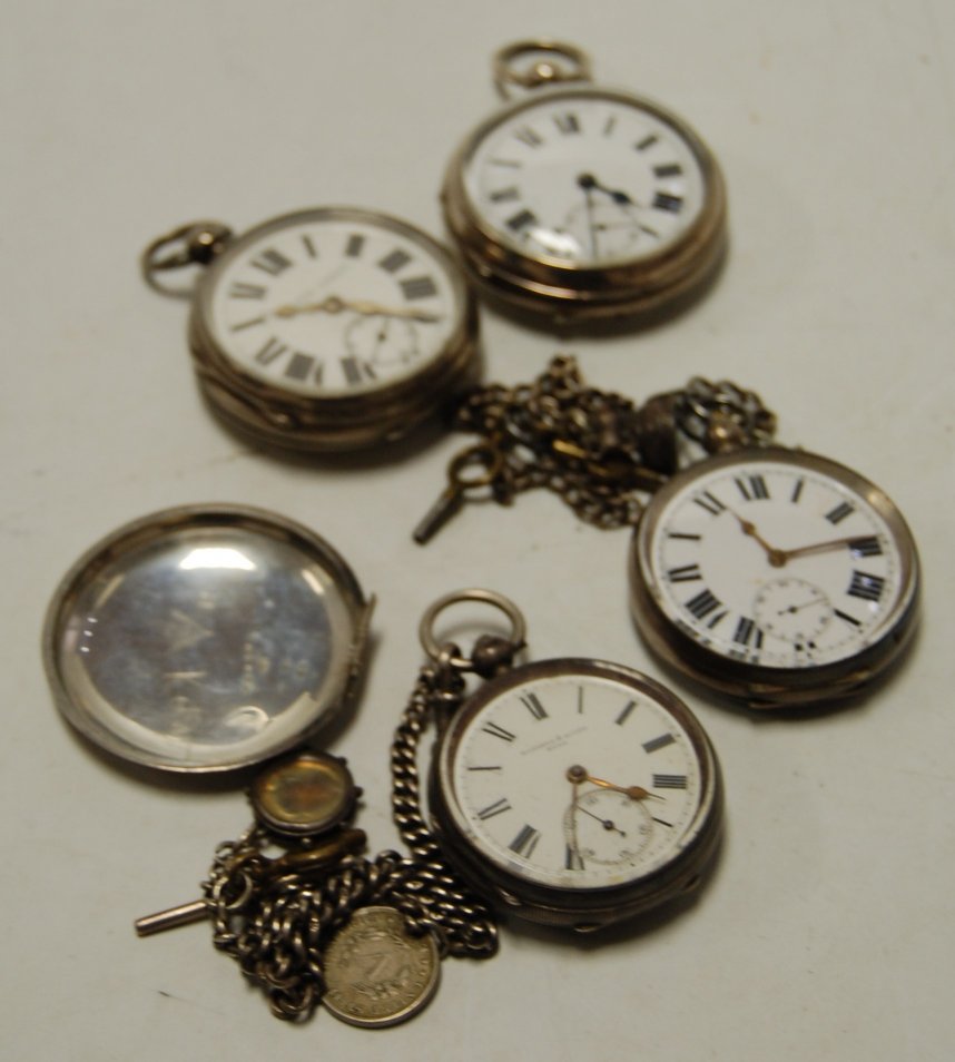 A Victorian silver cased open faced pocket watch,