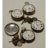 A Victorian silver cased open faced pocket watch,