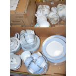 Two boxes of miscellaneous china, to include; modern Doulton part tea and dinner service,