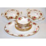 A Royal Albert part dinner service in the Old Country Roses pattern Condition Report /