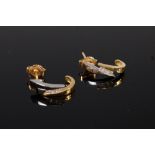 A pair of modern 18ct two colour gold diamond set ear studs, 3.