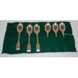 A set of six Victorian silver dessert spoons