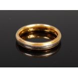 A modern ***PLATINUM & 18CT GOLD*** wedding band 5.