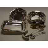 A small collection of silver plated wares, to include; entree dish ladle,