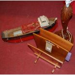 Mixed lot to include modern marquetry magazine rack,