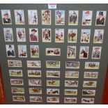 Two framed displays of cigarette cards of equine interest