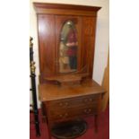 An Edwardian mahogany and chequer strung two-piece bedroom suite,