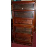 An early 20th century Globe Wernicke style mahogany five-tier stacking bookcase,