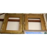 A Victorian giltwood and gesso picture frame and one other similar (both re-gilded and with losses)