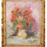 Contemporary Italian school - still life pallet knife oil on board, indistinctly signed,