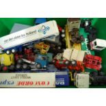 A box of mixed modern issue road transport diecast vehicles to include Lion Car,