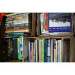 Four boxes of mixed railway related hardback books, examples to include The Colour of Steam,
