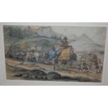 Circa 1800 English school - stage coach scene,