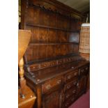 An 18th century style joined oak welsh dresser,