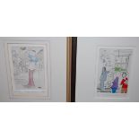 Two satirical prints by Tim, to include artist proof example,