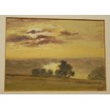 19th century school landscape, watercolour, 12x17cm,