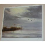 John Trickett - ducks in flight, limited edition, lithograph, signed in pencil to the margin, No.