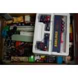 A tray of mixed modern issue and vintage diecast to include Corgi, Lion Car, Dinky toys and others,