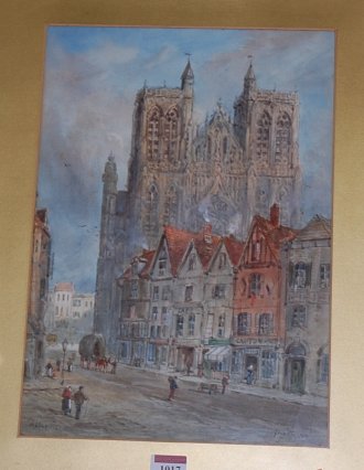 J Van Stappen - Abbeville and Malines, pair, watercolours, each signed and titled,