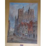 J Van Stappen - Abbeville and Malines, pair, watercolours, each signed and titled,
