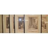 After Freudeberg - set of 6 French monochrome engravings of courtship scenes,
