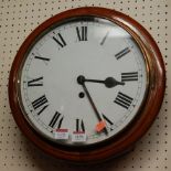 A Victorian mahogany circular wall clock,