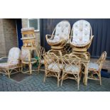 A large collection of contemporary bamboo conservatory furniture,