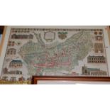 A copy of Thomas Warren's survey map of St Edmundsbury with town plan,