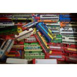 A tray of mixed 1/76 scale public transport diecast vehicles to include EFE,